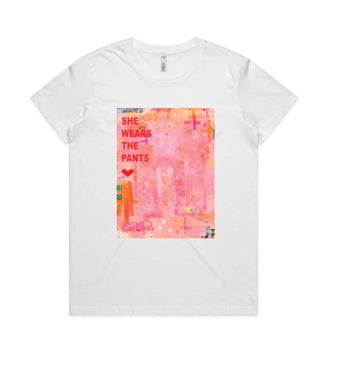 SHE WEARS THE PANTS   T-Shirt  - White