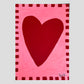 Checked love  - pink and red