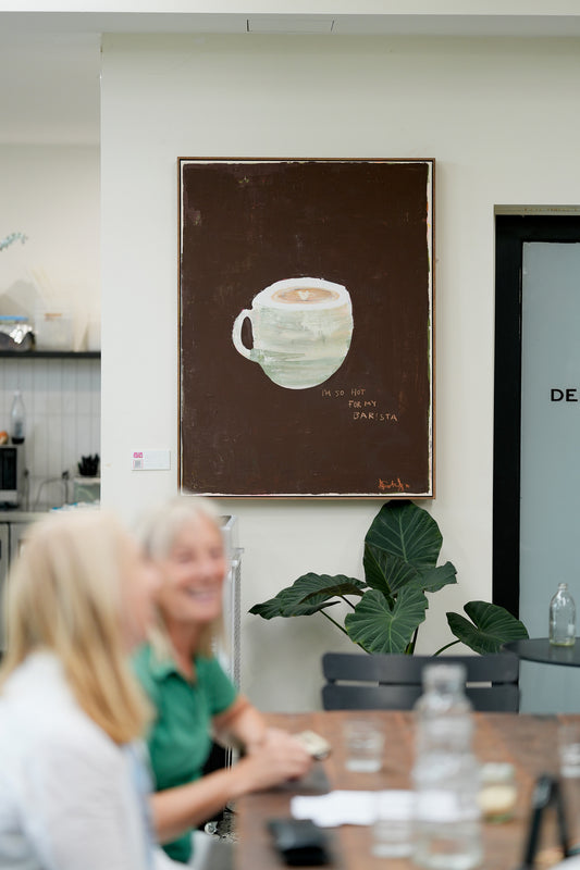 I'M SO HOT FOR MY BARISTA      poster by Jackie Green
